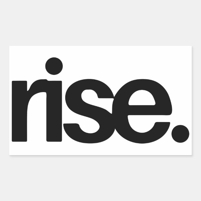 Retangular Adesivo de Citação Motivacional Rise  (Frente)