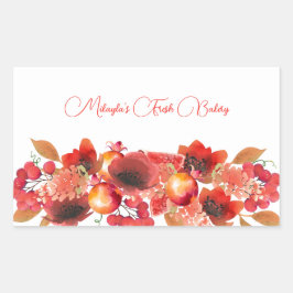 Retangular Adesivo de comida de Flores, Frutas e Bagas