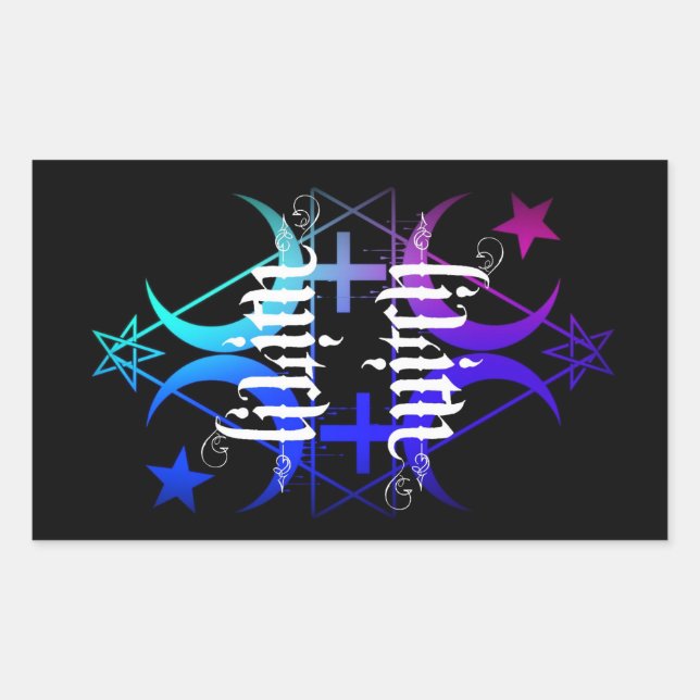 Retangular adesivo de cor da bruxa Lilith (Frente)