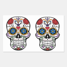 Retangular Adesivo de crânio