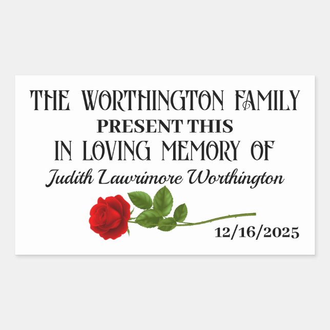 Retangular Adesivo de doação (Frente)