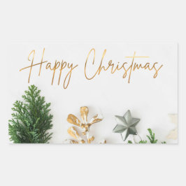 Retangular Adesivo de Feliz Natal