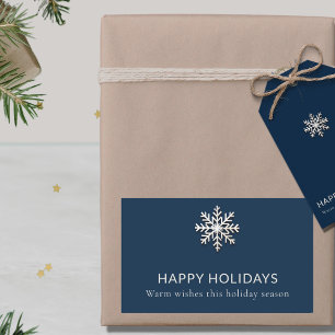 Retangular Adesivo de Feriado de Neve Elegante