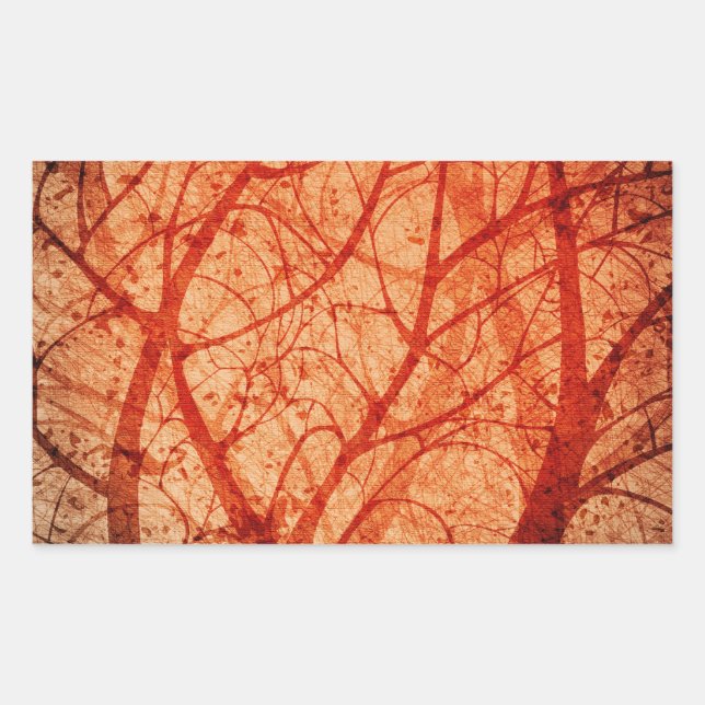 Retangular adesivo de floresta gelada (Frente)