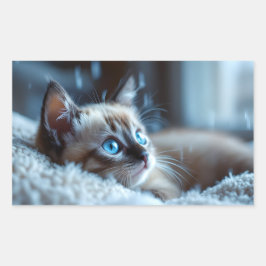 Retangular Adesivo de Gatinho Fofinho 
