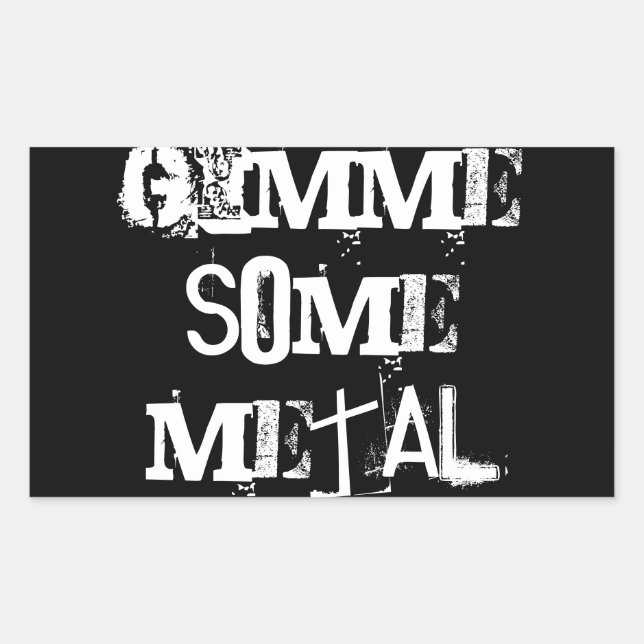 Retangular adesivo de metal pesado (Frente)