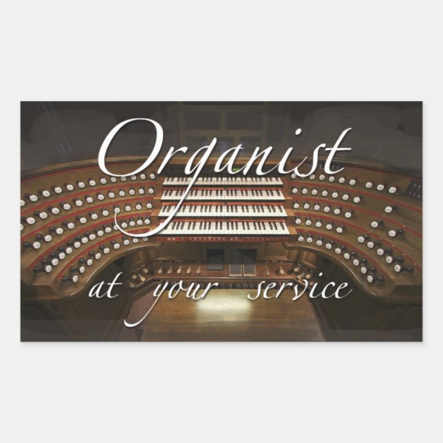 Retangular Adesivo de organista ao seu serviço (Frente)