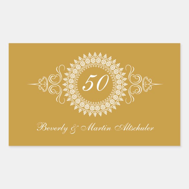 Retangular Adesivo de Ouro Medallion (Frente)