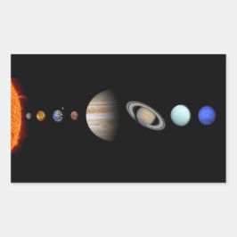 Retangular Adesivo de planetas do sistema solar