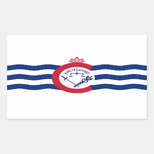 Retangular Adesivo de Retângulo com Bandeira de Cincinnati, 