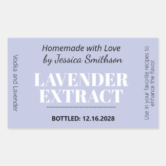 Retangular Adesivo de rótulo moderno de extrato de lavanda ZE