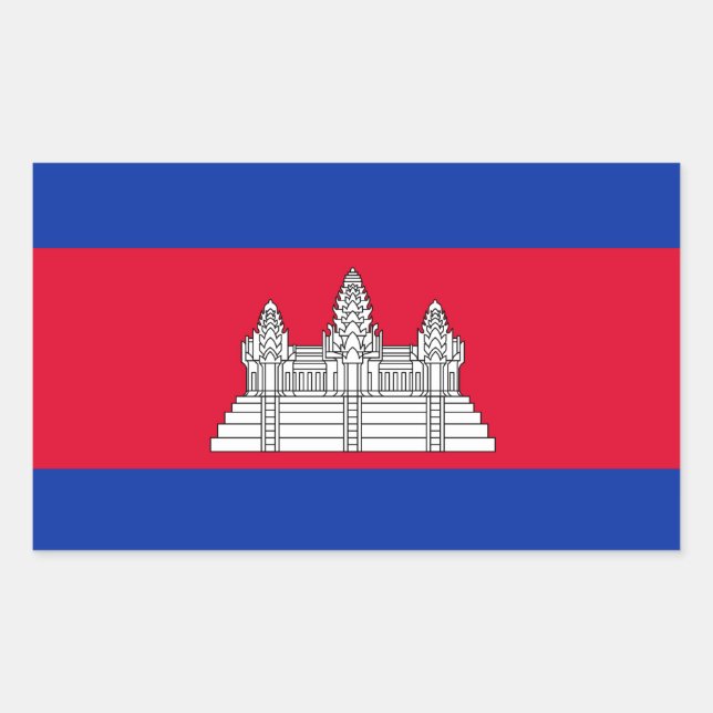 Retangular Adesivo de Sinalizador Cambodja* (Frente)
