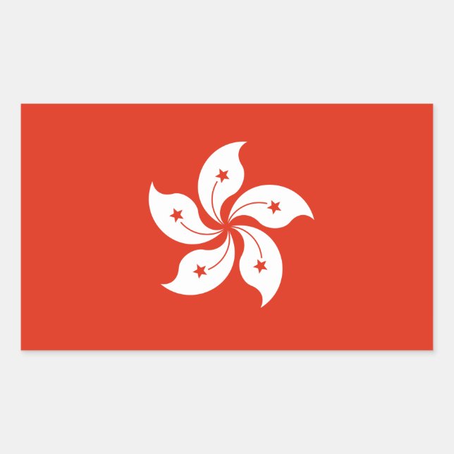 Retangular Adesivo de Sinalizador de Hong Kong* (Frente)