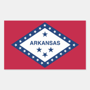 Retangular Adesivo de Sinalizador do Arkansas