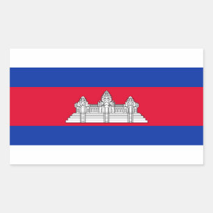 Retangular Adesivo de sinalizador do Camboja