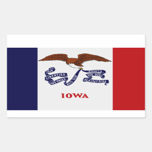Retangular Adesivo de Sinalizador do Estado de Iowa