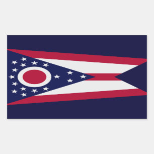 Retangular Adesivo de Sinalizador do Estado de Ohio