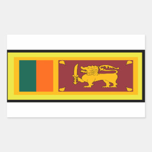 Retangular Adesivo de sinalizador do Sri Lanka