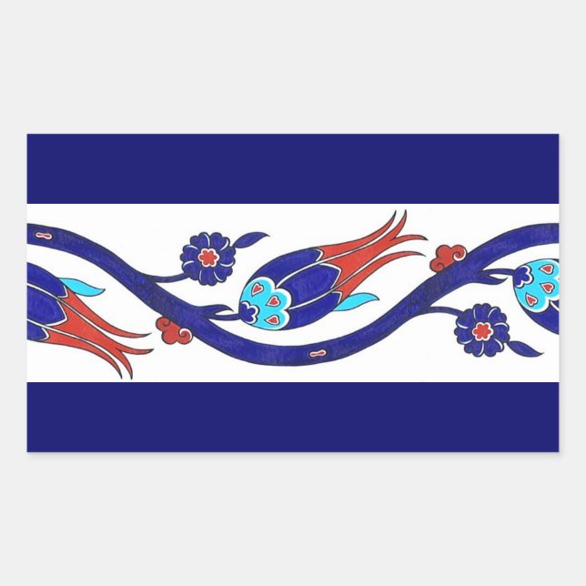 Retangular adesivo de tulipa turca (Frente)