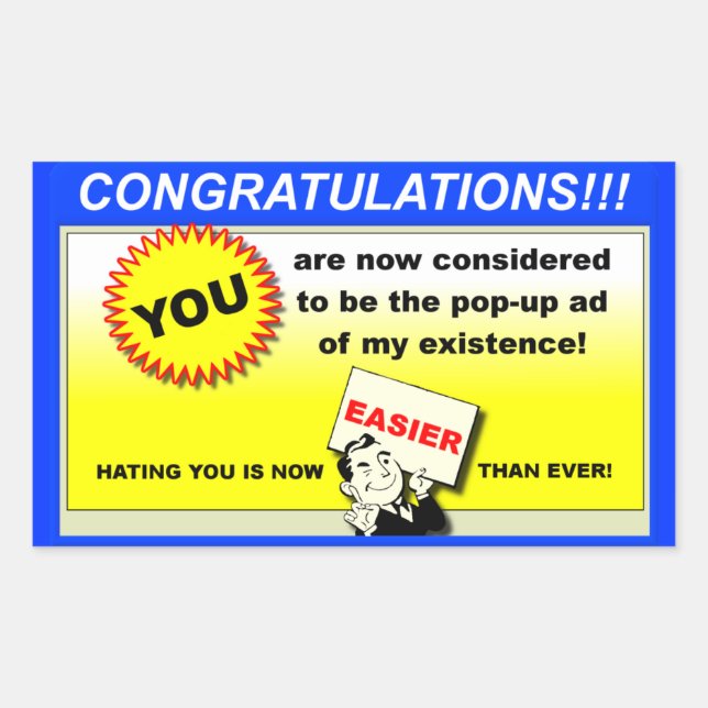 Retangular Adesivo Divertido Da Minha Vida (Frente)