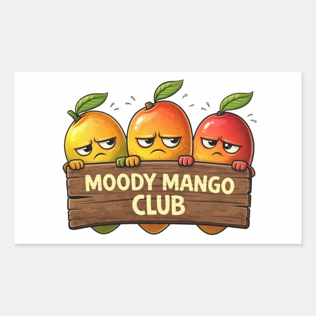 Retangular Adesivo do Clube do Manga Mal-humorado (Frente)