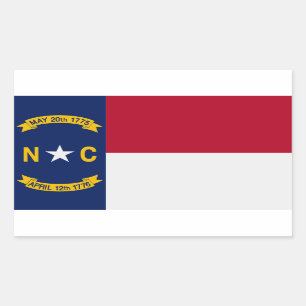 Retangular Adesivo do Estado da Carolina do Norte