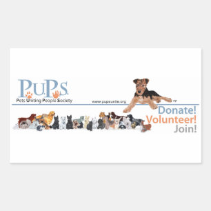 Retangular Adesivo do Logotipo PUPs Airedale