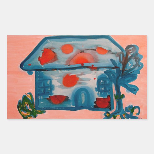 Retangular adesivo do retângulo doméstico (Frente)