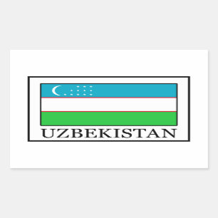 Retangular Adesivo do Uzbequistão