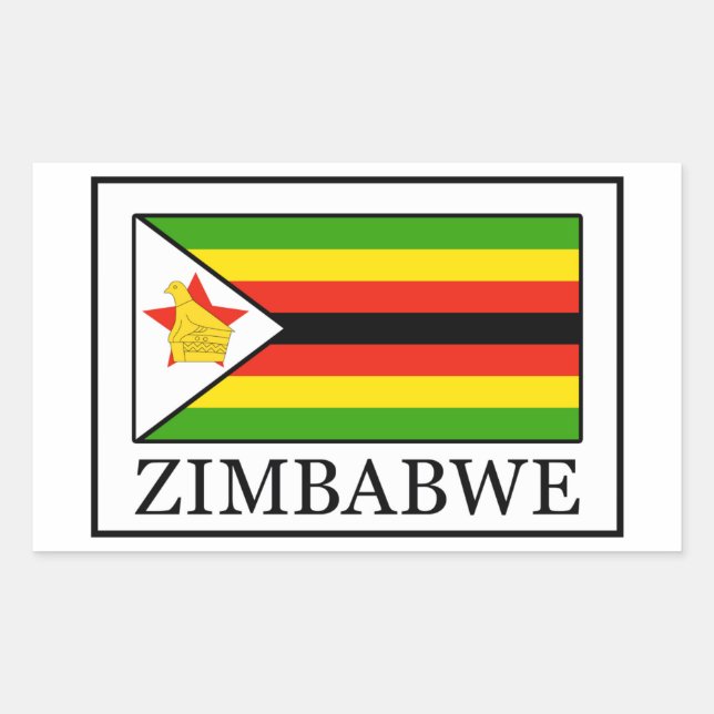 Retangular Adesivo do Zimbábue (Frente)