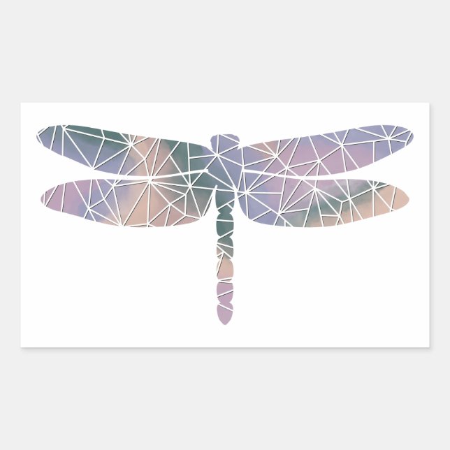 Retangular Adesivo em papel Mosaico espesso do Dragonfly (Frente)