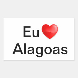 Retangular Adesivo eu amo Alagoas