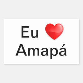 Retangular Adesivo eu amo Amapá