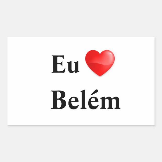 Retangular Adesivo eu amo Belém (Frente)