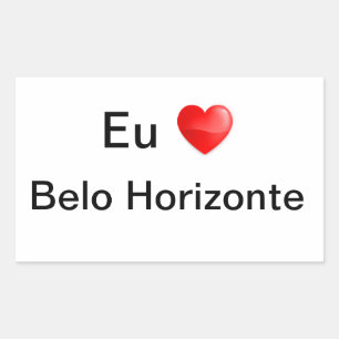 Retangular Adesivo eu amo Belo Horizonte