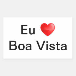 Retangular Adesivo eu amo Boa Vista