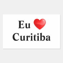 Retangular Adesivo eu amo Curitiba