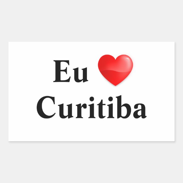 Retangular Adesivo eu amo Curitiba (Frente)