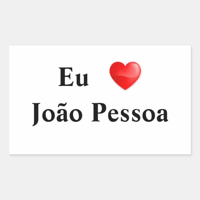 Retangular Adesivo eu amo João Pessoa (Frente)
