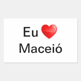Retangular Adesivo eu amo Maceió