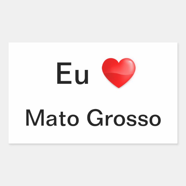 Retangular Adesivo eu amo Mato Grosso (Frente)