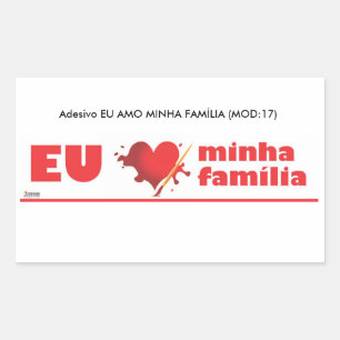 Retangular Adesivo Eu amo minha familia