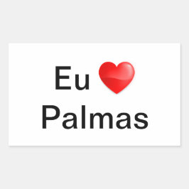 Retangular Adesivo eu amo Palmas