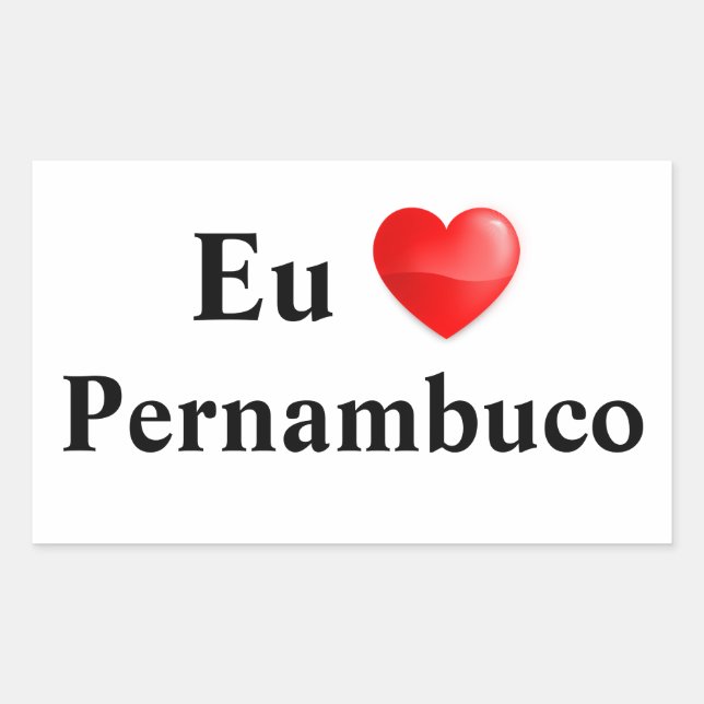 Retangular Adesivo eu amo Pernambuco (Frente)
