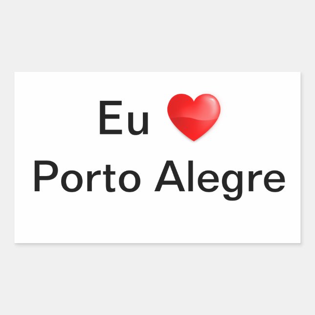 Retangular Adesivo eu amo Porto Alegre (Frente)