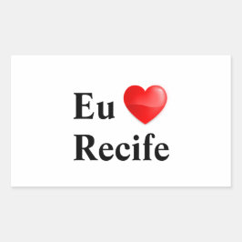Retangular Adesivo eu amo Recife