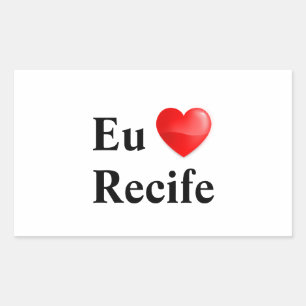 Retangular Adesivo eu amo Recife