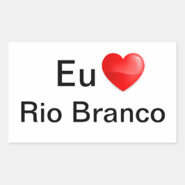 Retangular Adesivo eu amo Rio Branco