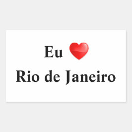 Retangular Adesivo eu amo Rio de Janeiro