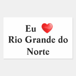 Retangular Adesivo eu amo Rio Grande do Norte
